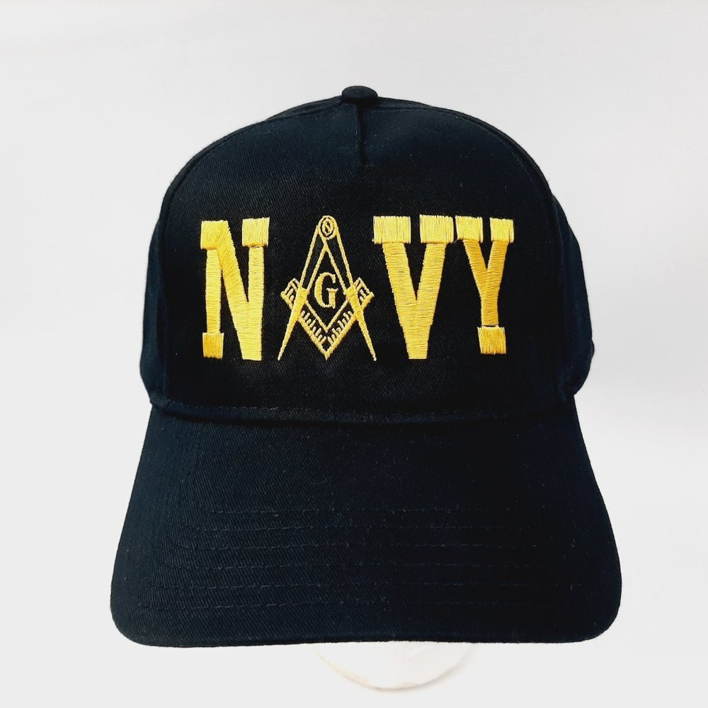 U.S. Navy Mason Masonic Freemasonry Hat Cap Black 100% Cotton Strapback